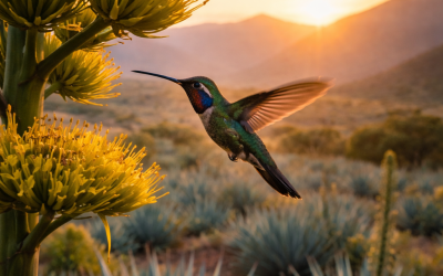 Colibrí y agave